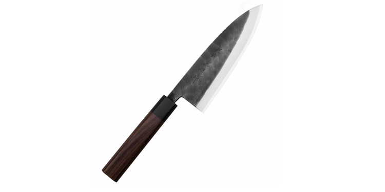 Hideo Kitaoka Shirogami Black Oktagon Nóż Deba 18cm