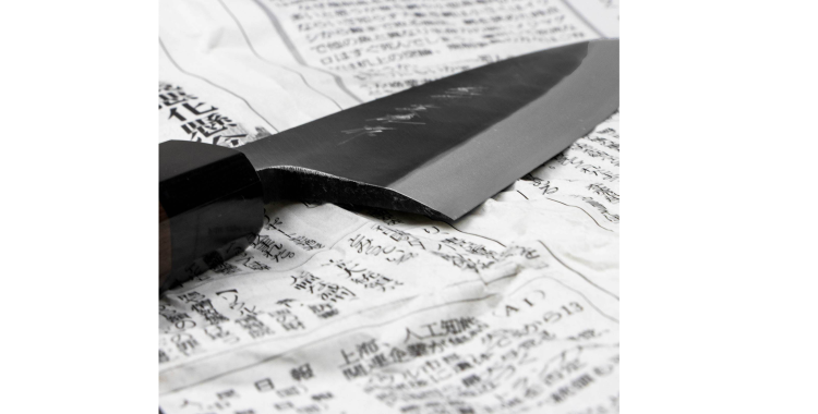 Hideo Kitaoka Shirogami Black Oktagon Nóż Deba 18cm