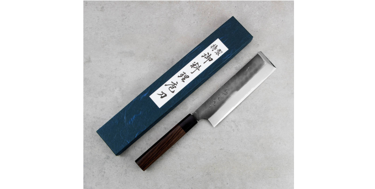 Hideo Kitaoka Shirogami Black Oktagon Nóż Usuba 18 cm