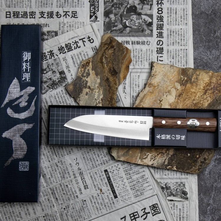 Kanetsune 1000 Shirogami#2/SS Nóż Santoku 16,5cm