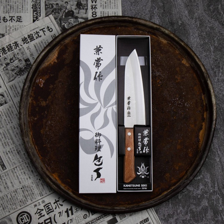 Kanetsune 510 Shirogami#2/SS Nóż Santoku 16,5 cm