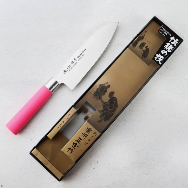 Satake Macaron Pink Nóż Santoku 17 cm 807-265