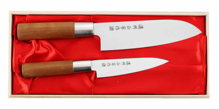 Satake Masamune Zestaw Nóż Santoku + uniwersalny HG8781W