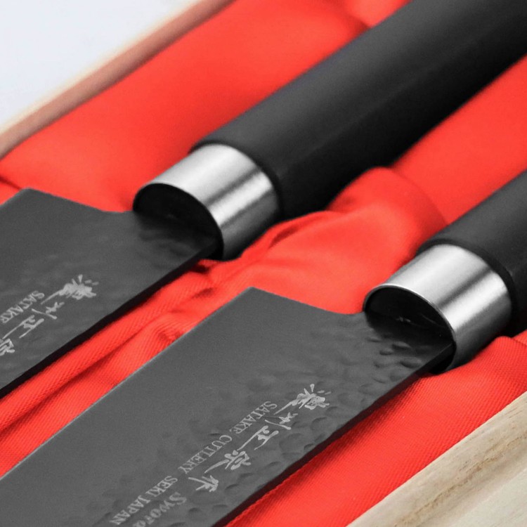 Satake Sword Smith Black Zestaw Nóż Szefa + Santoku  HG8572W