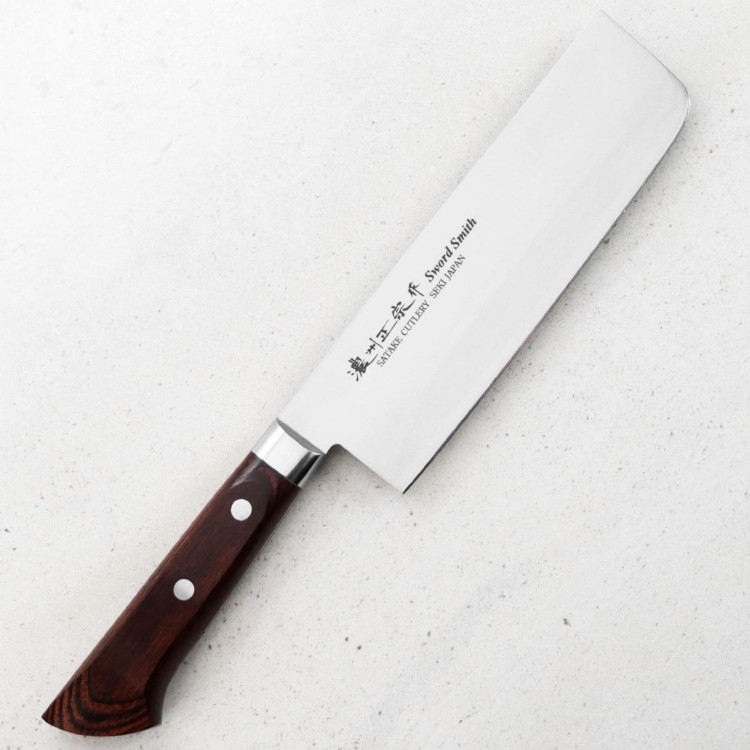 Satake Unique Shirogami Nóż Nakiri 17cm w drewnianym pudełku 803-342