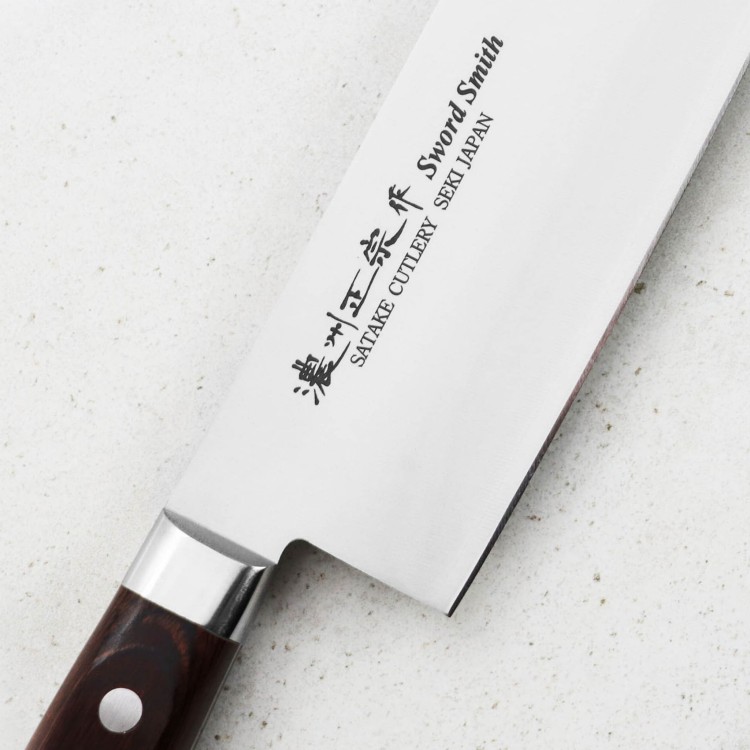 Satake Unique Shirogami Nóż Nakiri 17cm w drewnianym pudełku 803-342