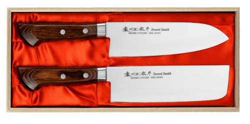 Satake Unique Shirogami Zestaw Santoku + Nakiri HG8691W2
