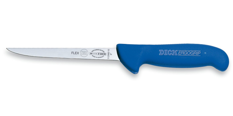 Dick Ergogrip nóż trybownik wąski elastyczny 15 cm niebieski 8298015