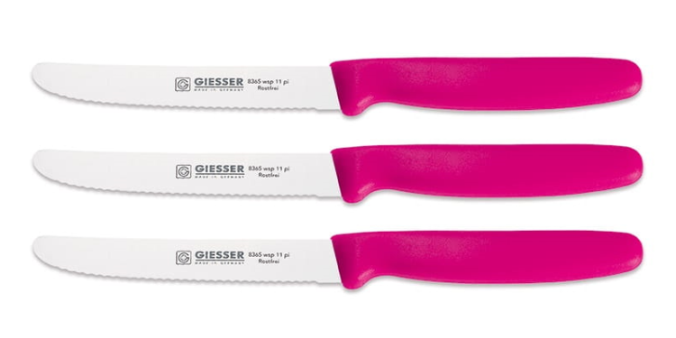 Giesser zestaw 3 noży 8365 różowy 11cm