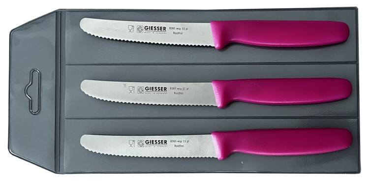 Giesser zestaw 3 noży 8365 różowy 11cm