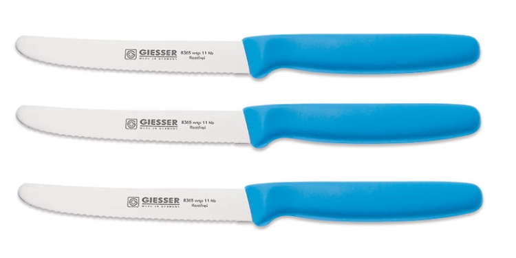 Giesser zestaw 3 noży 8365 jasno niebieski 11cm