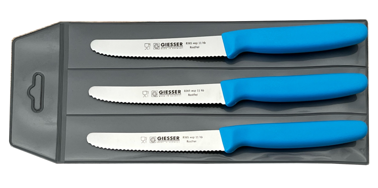 Giesser zestaw 3 noży 8365 jasno niebieski 11cm