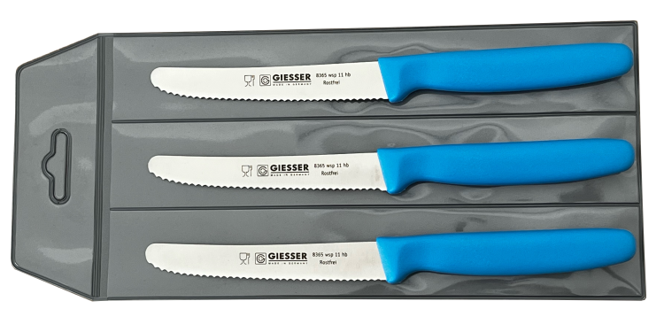 Giesser zestaw 3 noży 8365 jasno niebieski 11cm