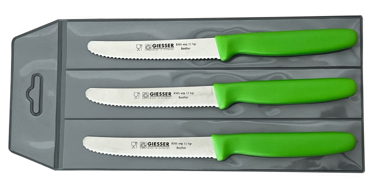 Giesser zestaw 3 noży 8365 jasno zielony 11cm