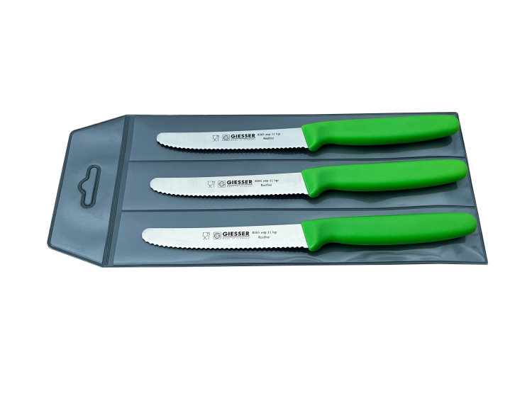 Giesser zestaw 3 noży 8365 jasno zielony 11cm