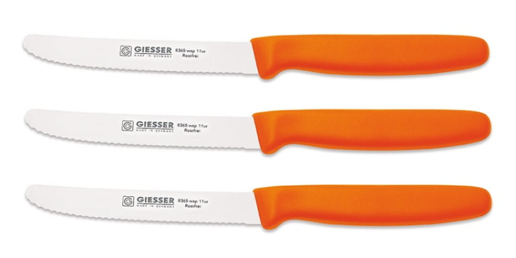 Giesser zestaw 3 noży 8365 pomarańczowy 11cm