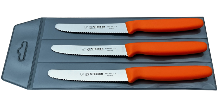 Giesser zestaw 3 noży 8365 pomarańczowy 11cm