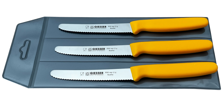 Giesser zestaw 3 noży 8365 żółty 11cm