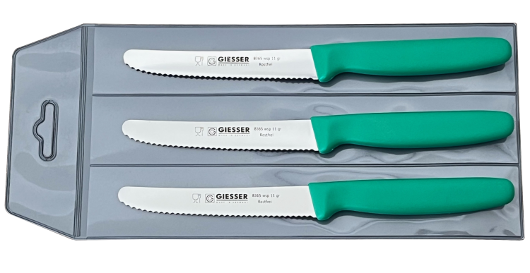 Giesser zestaw 3 noży 8365 zielony 11cm