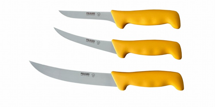 Polkars zestaw 3 noży (modele 1, 2, 23) żółty