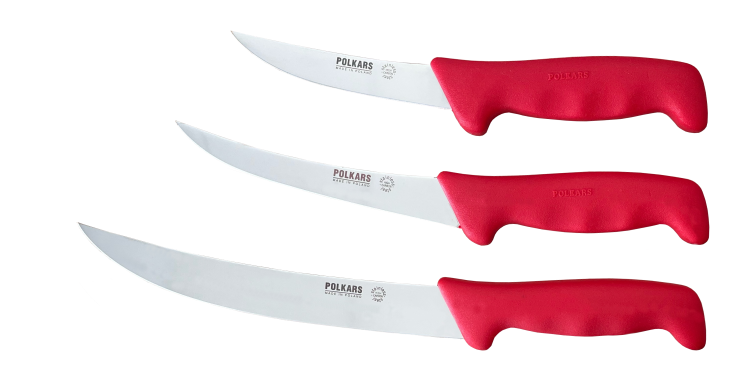 Polkars zestaw 3 noży (modele 02, 23, 61) czerwony