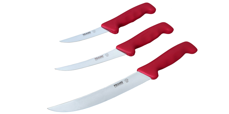 Polkars zestaw 3 noży (modele 02, 23, 61) czerwony