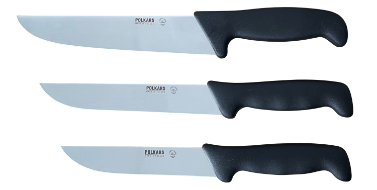 Polkars zestaw 3 noży (modele 04, 05, 33) czarny