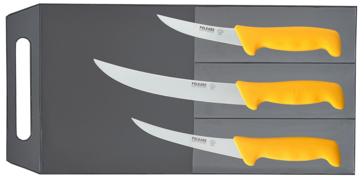 Polkars zestaw 3 noży (modele 02, 23, 61) żółty