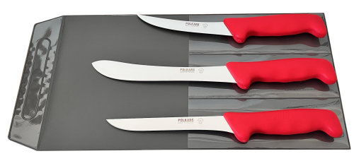 Polkars zestaw 3 noży (modele 13, 15, 17) czerwony