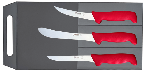 Polkars zestaw 3 noży (modele 13, 15, 17) czerwony