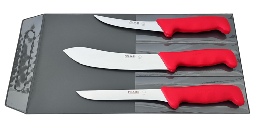 Polkars zestaw 3 noży (modele 13, 07, 17) czerwony