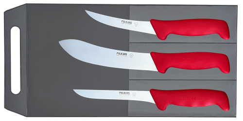 Polkars zestaw 3 noży (modele 13, 07, 17) czerwony