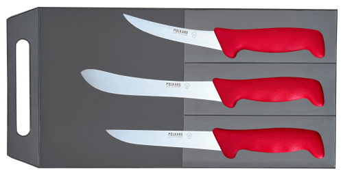 Polkars zestaw 3 noży (modele 14, 15, 17) czerwony