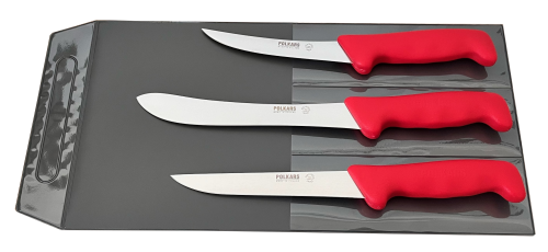Polkars zestaw 3 noży (modele 14, 15, 17) czerwony