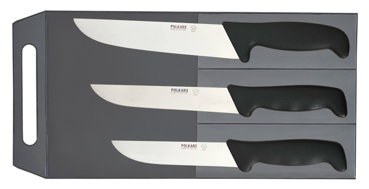 Polkars zestaw 3 noży (modele 04, 05, 33) czarny