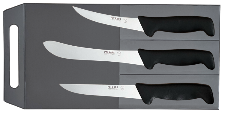 Polkars zestaw 3 noży (modele 14, 15, 17) czarny