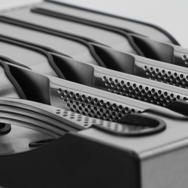 Global Dock Steak Set Zestaw noży do steków dla 4 osób z bazą