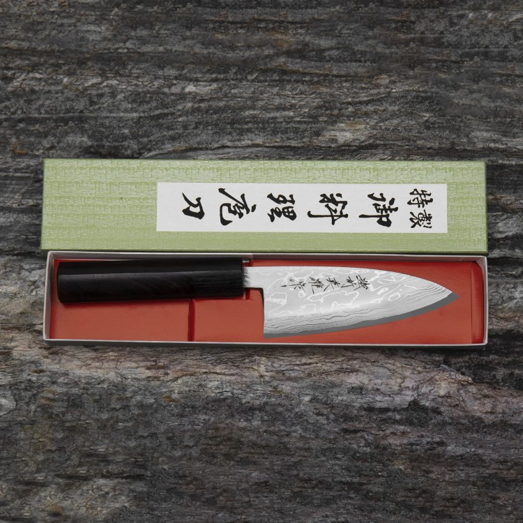 Hideo Kitaoka Nóż kuchenny Shirogami Satin Deba 12 cm CN-2201