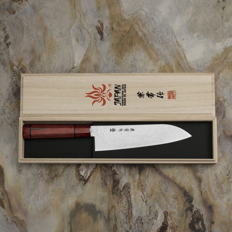 Kanetsune Minamo-kaze Nóż Santoku 18 cm