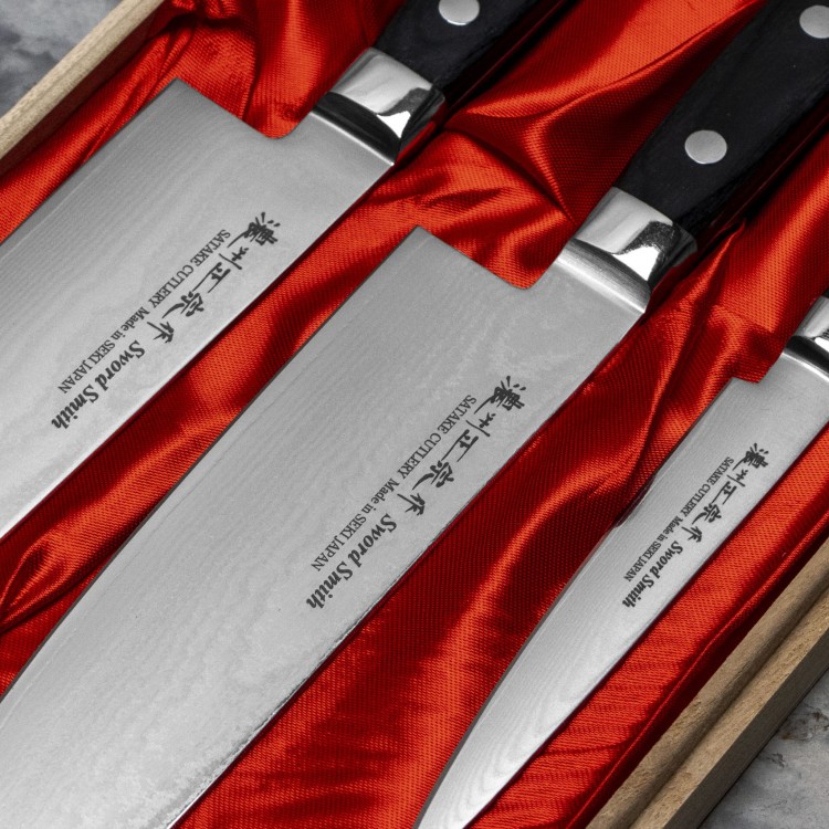 Satake Cutlery Mfg Daichi Zestaw 3 noży w drewnianym pudełku HG8556W