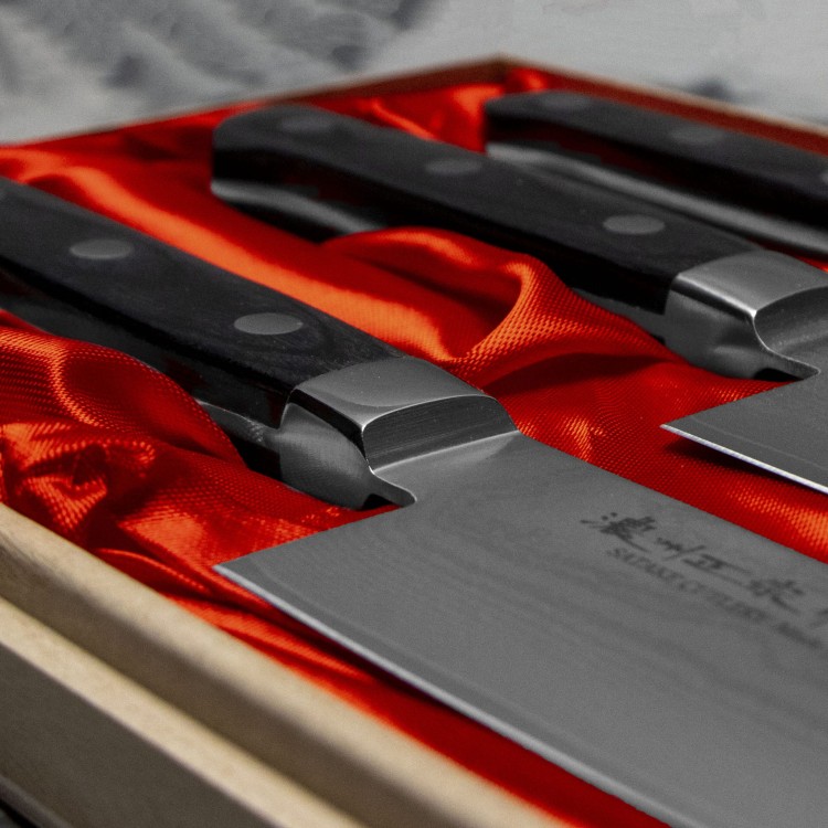 Satake Cutlery Mfg Daichi Zestaw 3 noży w drewnianym pudełku HG8556W