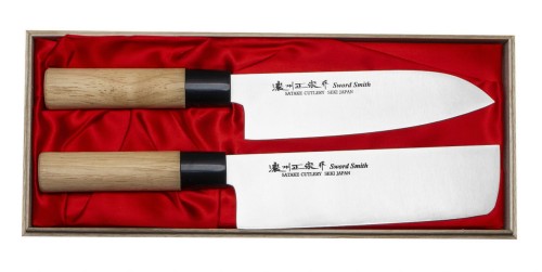 Satake Cutlery Mfg Misaki Zestaw 2 noży w drewnianym pudełku