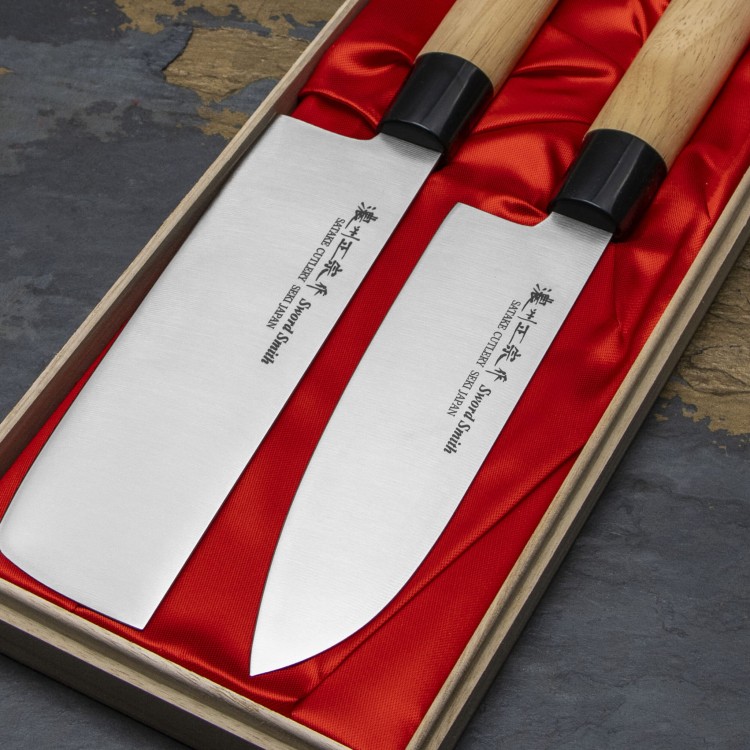 Satake Cutlery Mfg Misaki Zestaw 2 noży w drewnianym pudełku