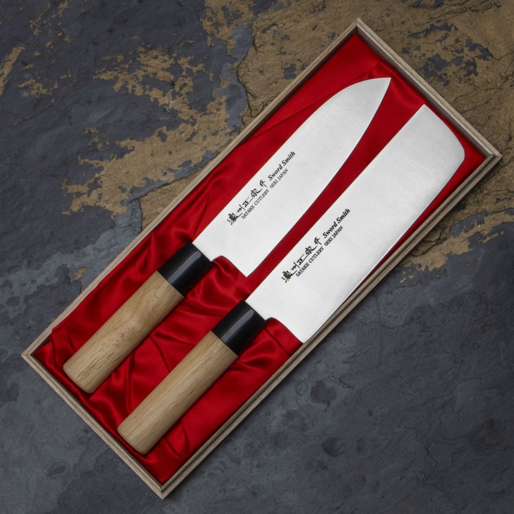 Satake Cutlery Mfg Misaki Zestaw 2 noży w drewnianym pudełku