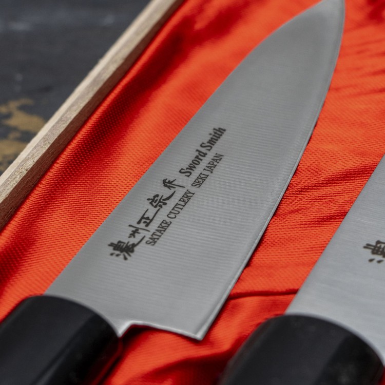 Satake Cutlery Mfg Misaki Zestaw 3 noży w drewnianym pudełku