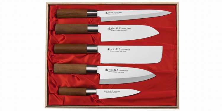 Satake Masamune Zestaw 5 noży w drewnianym pudełku