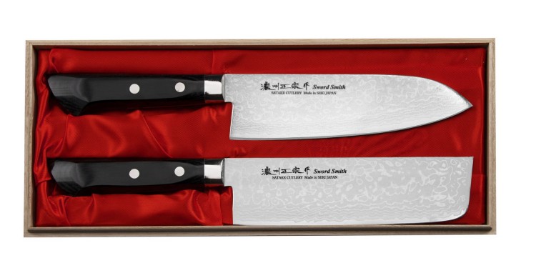 Satake Unique Sai VG-10 Zestaw Nóż Santoku +Nakiri