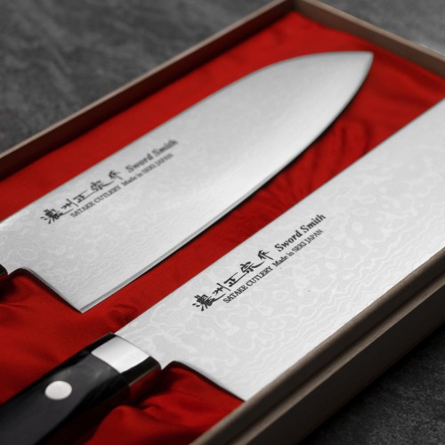 Satake Unique Sai VG-10 Zestaw Nóż Santoku +Nakiri