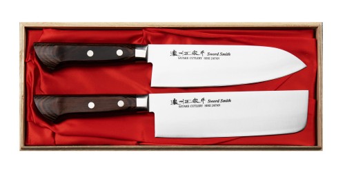 Satake Unique Shirogami#2 Zestaw Nóż Santoku + Nakiri