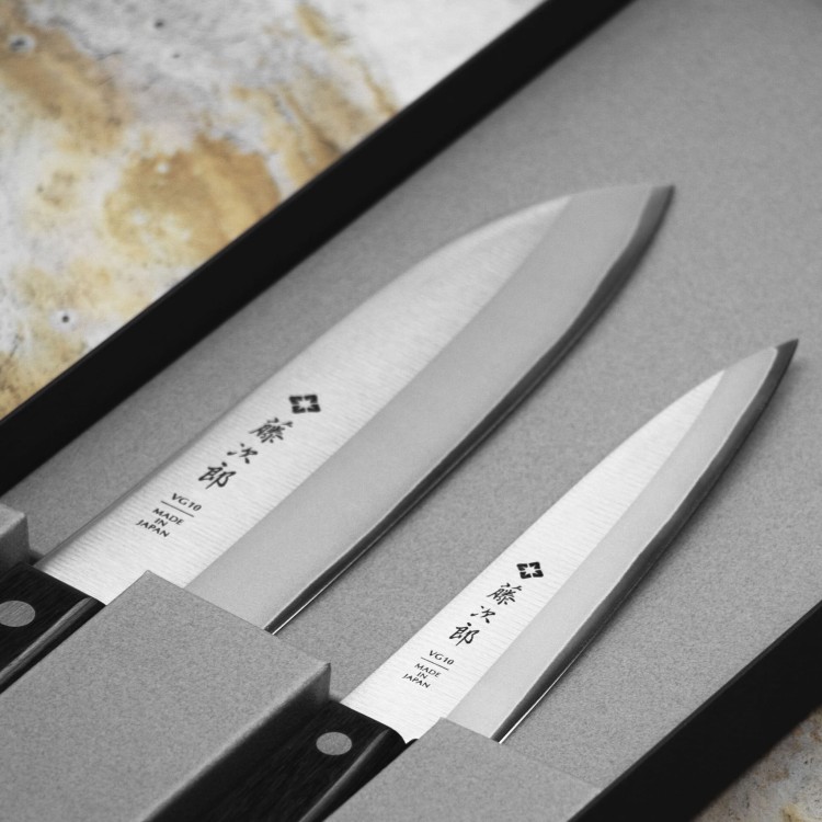 Tojiro Basic VG-10 Zestaw Nóż Santoku 16,5 cm + uniwersalny 13,5 cm